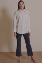 Load and play video in Gallery viewer, Stretch Poplin Boxy Blouse with Rhinestones 254924
