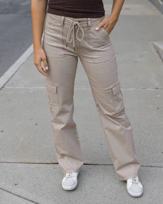 sueded twill cargo pants
