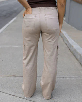 sueded twill cargo pants