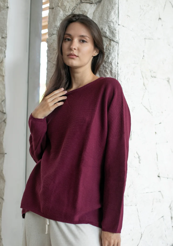 Ribbed Sara Crew Sweater