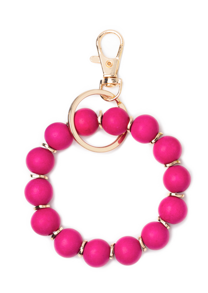 Wooden Bead Key Ring