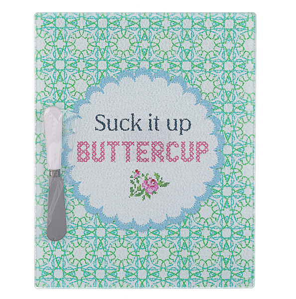 Cheeky Message Cutting Board with SpreaderSet