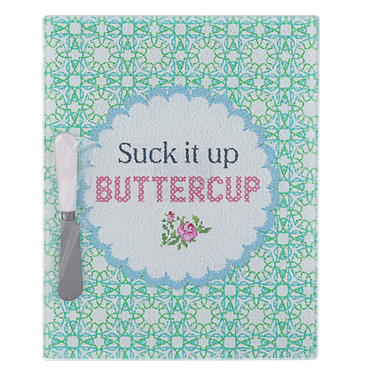 Cheeky Message Cutting Board with SpreaderSet