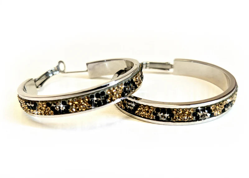 Earring 40mm Round Crystal Hoop Earrings
