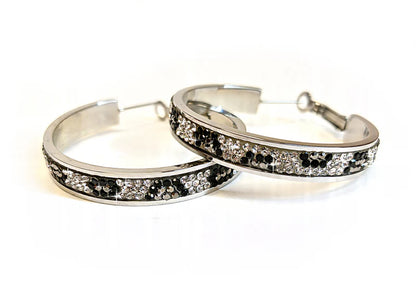 Earring 40mm Round Crystal Hoop Earrings