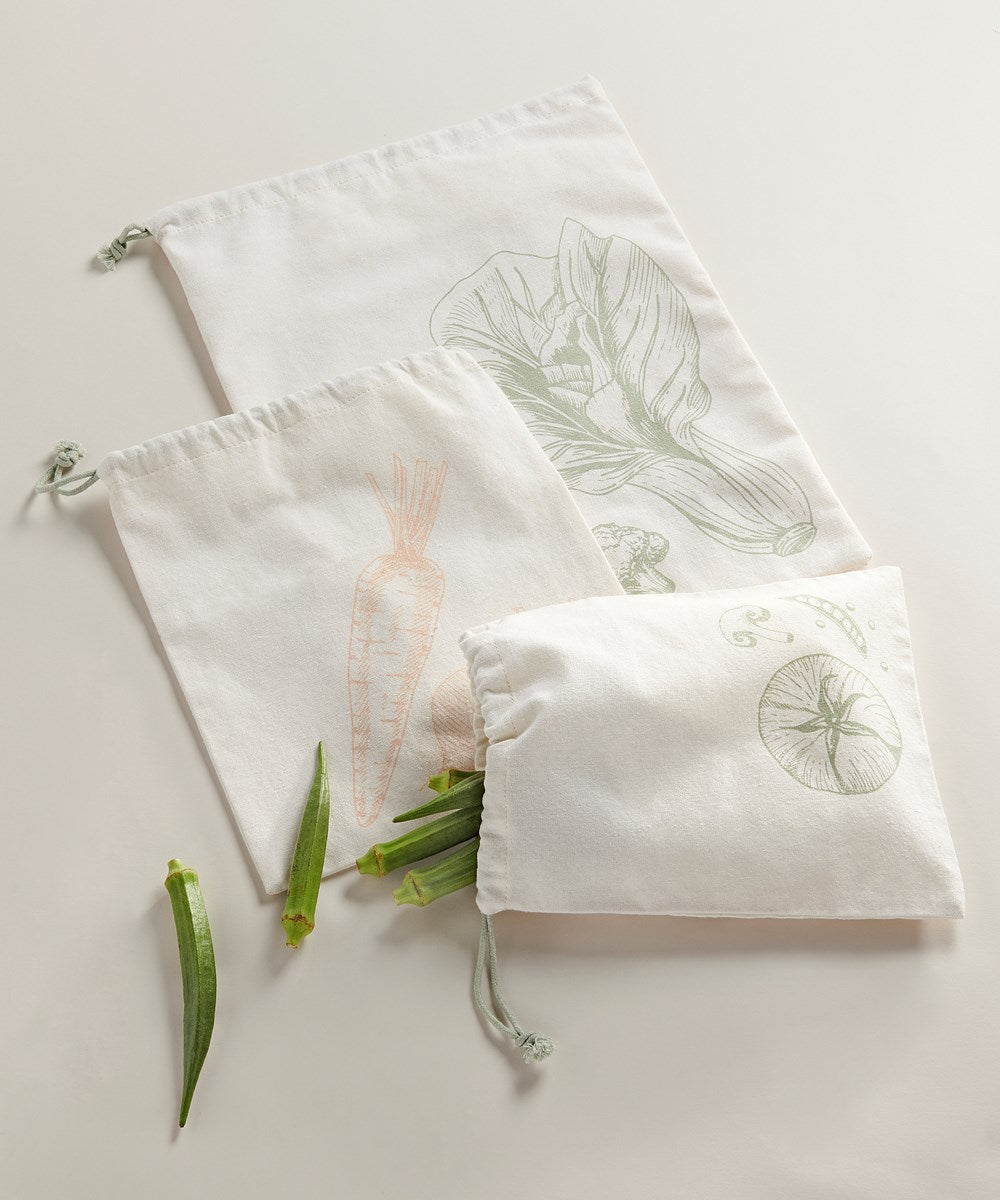 Cotton Produce Bags - set of 3