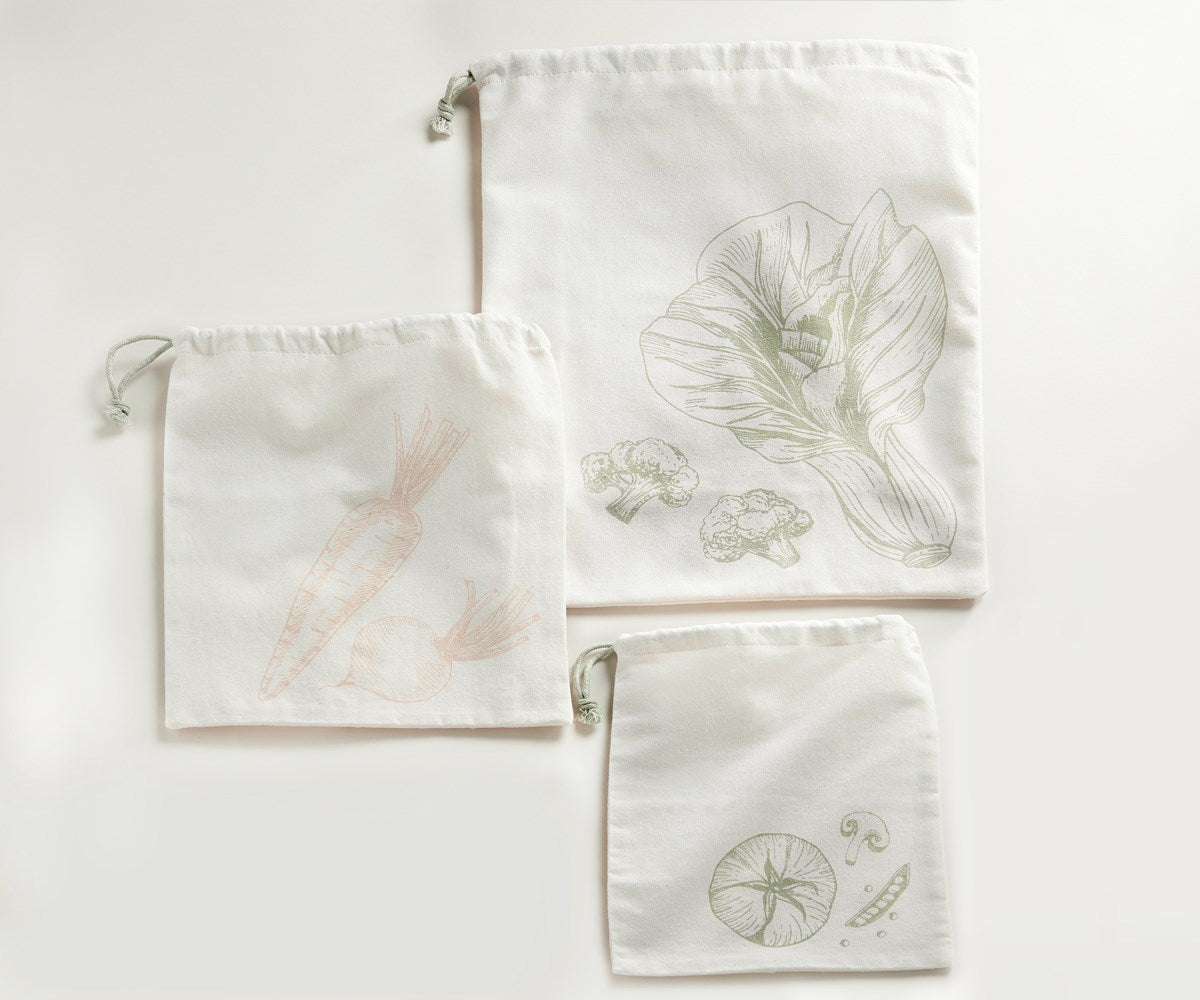 Cotton Produce Bags - set of 3