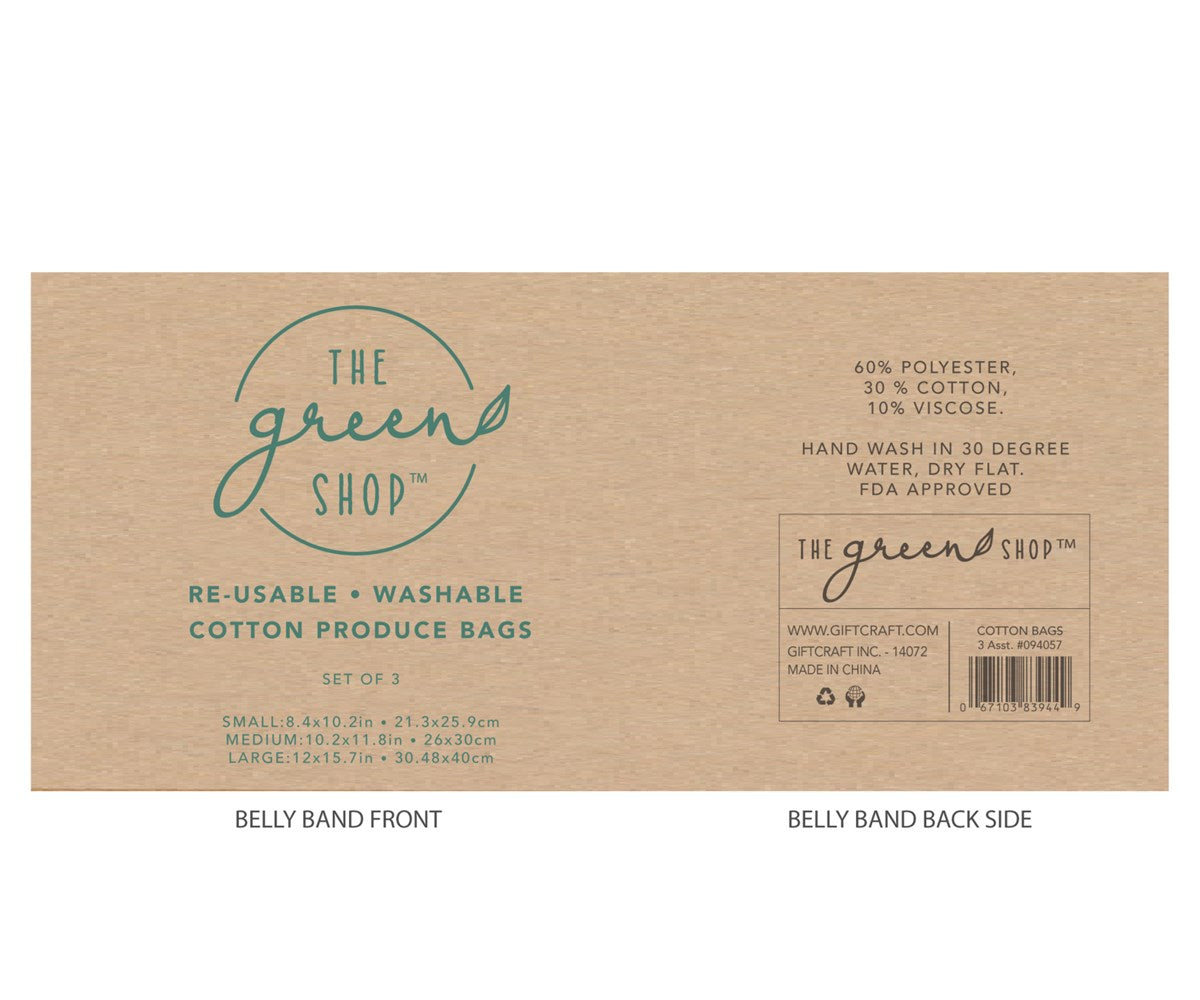 Cotton Produce Bags - set of 3