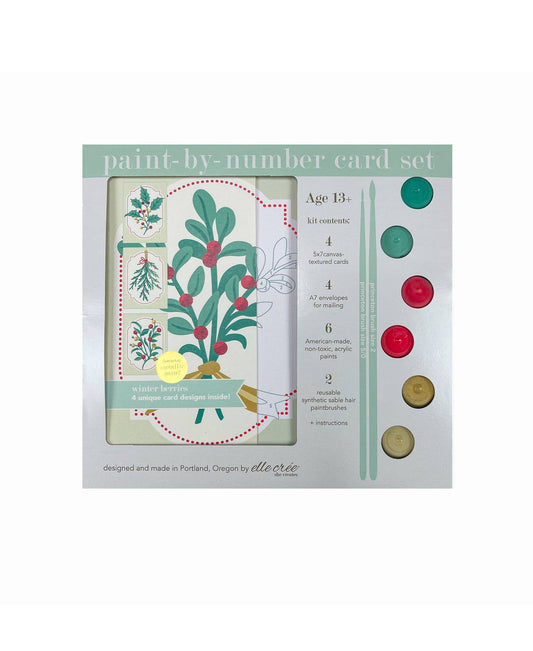 elle crée (she creates) - Winter Berries Paint-by-Number Card Sets