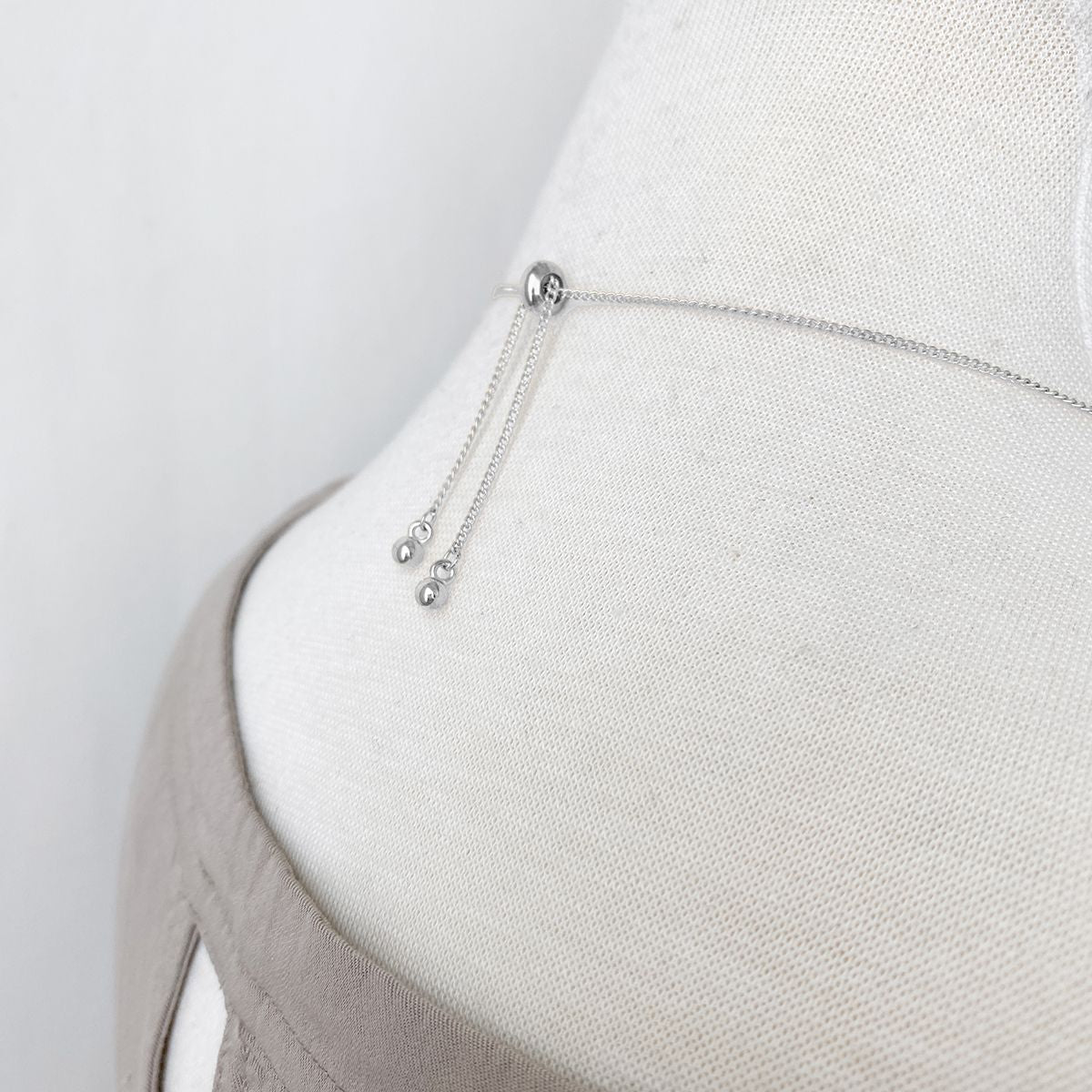 Long Adjustable Necklace with Brushed Stick Pendant