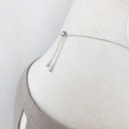 Long Adjustable Necklace with Brushed Stick Pendant