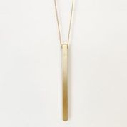 Long Adjustable Necklace with Brushed Stick Pendant