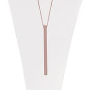 Long Adjustable Necklace with Brushed Stick Pendant