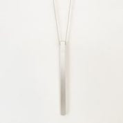 Long Adjustable Necklace with Brushed Stick Pendant