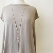 Necklace with Natural Stones and Multi Chain Tassel