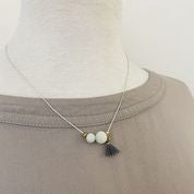 Load image into Gallery viewer, Delicate Necklace with Natural Stones and Mini Tassel
