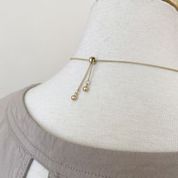 Adj. Necklace in Worn Finish with Natural Stones