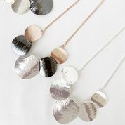 Necklace with Textured Metal on Snake Chain