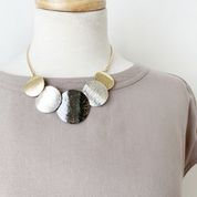 Necklace with Textured Metal on Snake Chain
