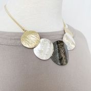 Necklace with Textured Metal on Snake Chain
