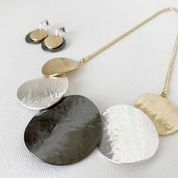 Necklace with Textured Metal on Snake Chain