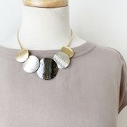 Load image into Gallery viewer, Necklace with Textured Metal on Snake Chain
