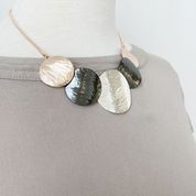 Necklace with Textured Metal on Snake Chain