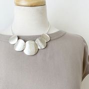 Necklace with Textured Metal on Snake Chain