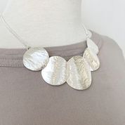 Necklace with Textured Metal on Snake Chain