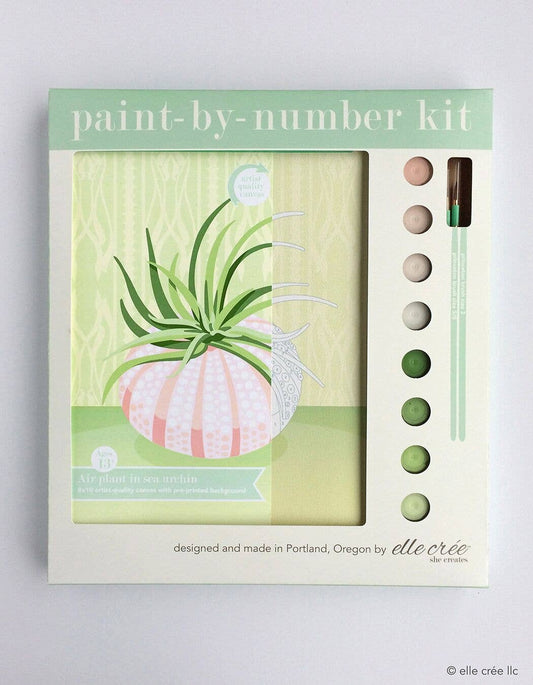 elle crée (she creates) - Air Plant in Sea Urchin Paint-by-Number Kit