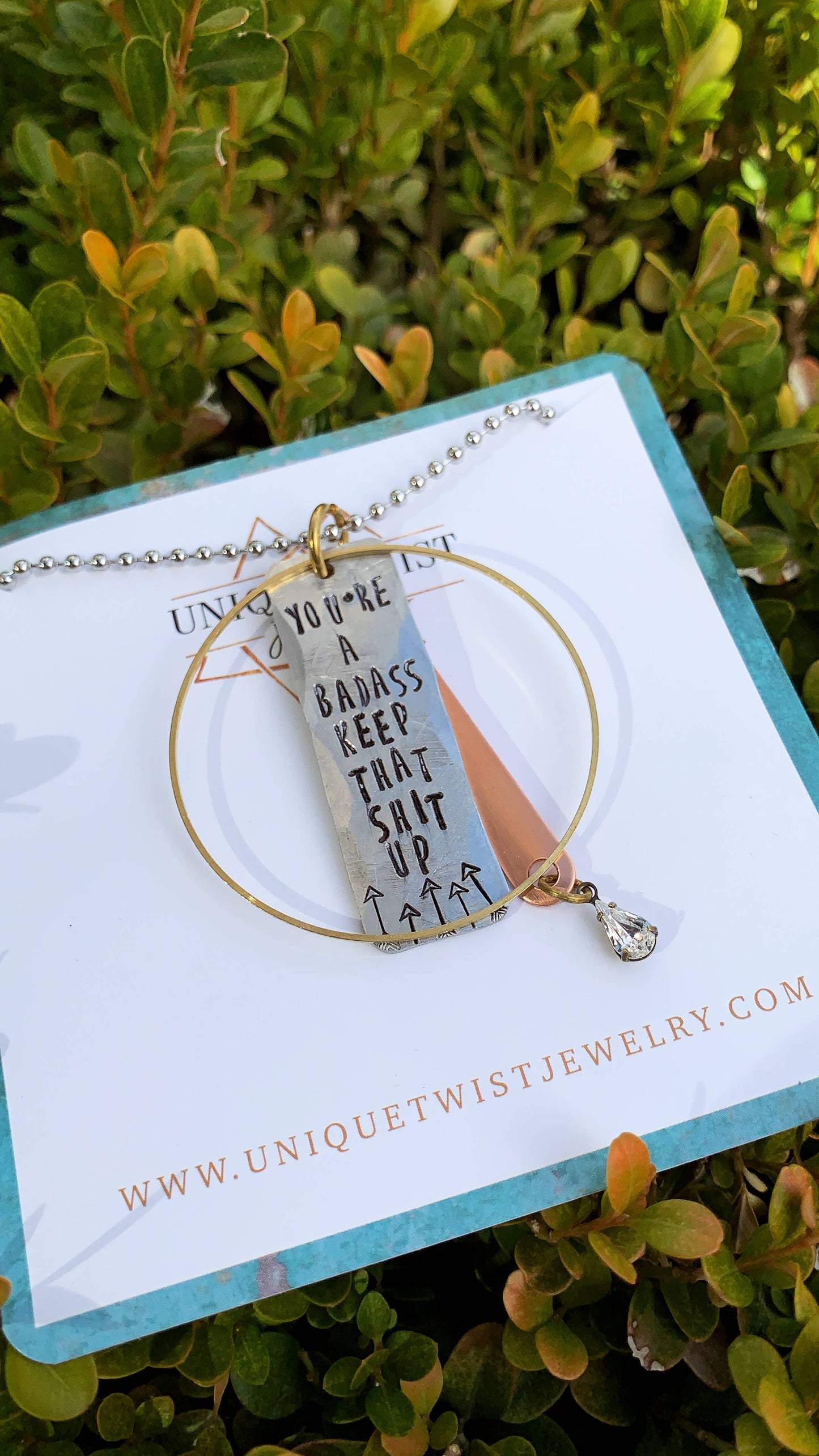Unique Twist Jewelry - You Are A Badass Keep That Shit Up Necklace