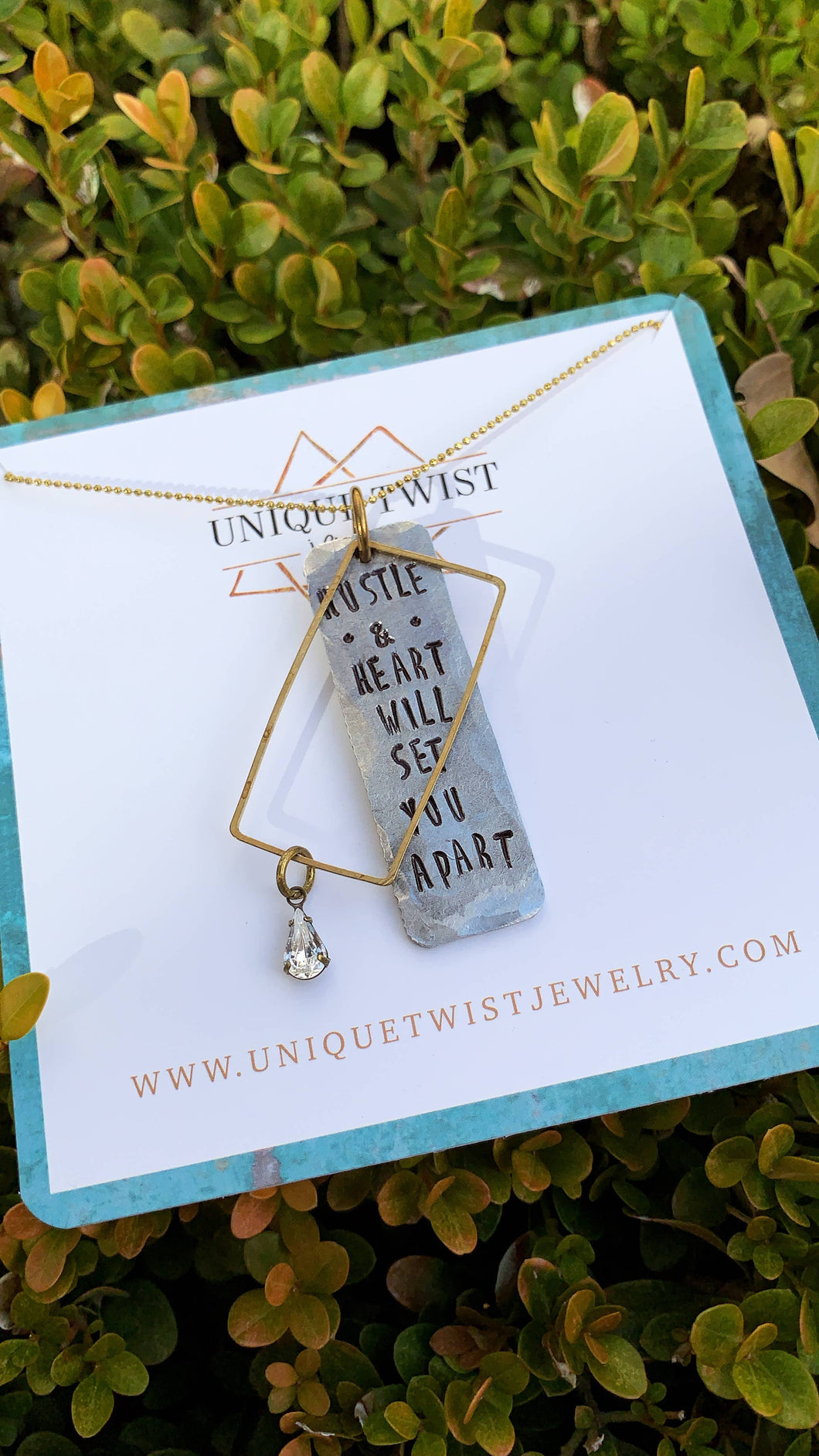 Unique Twist Jewelry - Hustle And Heart Will Set You Apart Necklace