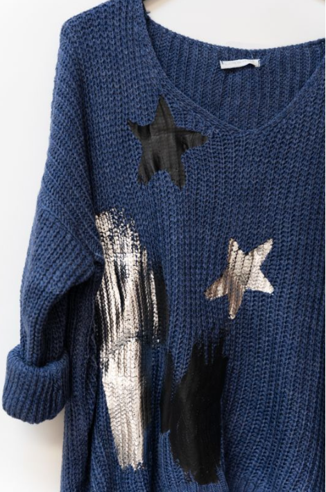 Star & Paint Stripe Sweater SALE