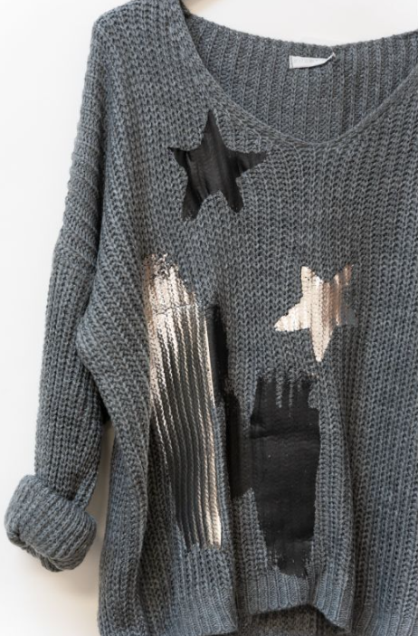 Star & Paint Stripe Sweater