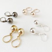Small Metallic Sphere Earrings on "D" Hooks
