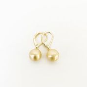 Small Metallic Sphere Earrings on "D" Hooks