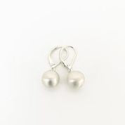 Small Metallic Sphere Earrings on "D" Hooks