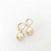 Small Metallic Sphere Earrings on "D" Hooks