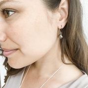 Small Metallic Sphere Earrings on "D" Hooks