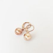 Small Metallic Sphere Earrings on "D" Hooks