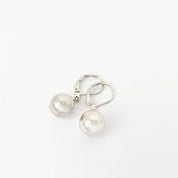 Small Metallic Sphere Earrings on "D" Hooks