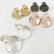 Layered Matte Textured Flat Discs Earrings