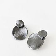 Layered Matte Textured Flat Discs Earrings