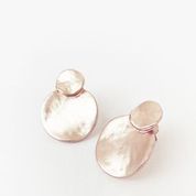 Layered Matte Textured Flat Discs Earrings