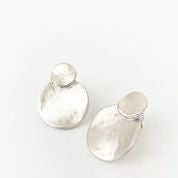 Layered Matte Textured Flat Discs Earrings