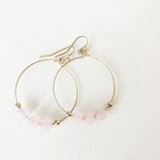 Beaded Hoops with Natural Stones