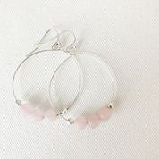 Beaded Hoops with Natural Stones