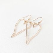 Large Wavy Metallic Heart Drop Earrings