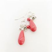 Teardrop Earrings with Shiny Stone Cluster