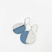 Shiny Metal Hand Painted Round Disc Earrings